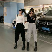 (1 piece 8 fold 2 pieces 7 fold 3 pieces 6 fold) plus velvet pants womens autumn and winter 2020 New loose toe sports pants