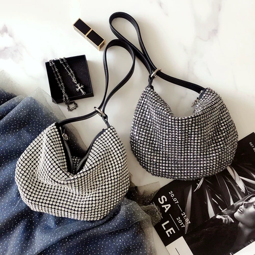 Бриллиантовое сумка о даджян руки с ужином, ужином, полуотхмонной мини -прилив -прилив