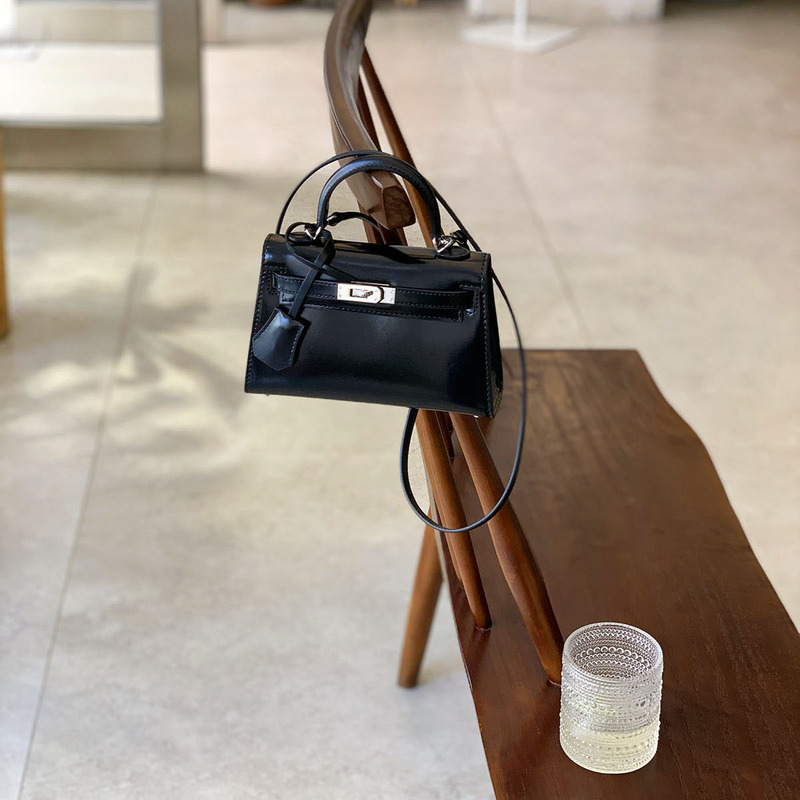 Second Generation Kelly Bag for Women 2026 New Genuine Leather Kelly Bag Mini Black Kelly Bag Small Bag Mini Crossbody