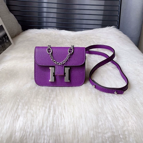 H пряжка Kangkang Сумка кожа мини -цепная сумка Свинька Сумка для носа фиолетовая сумка тофу Сумка H пряжка сестринская сумка Kangkang сумки