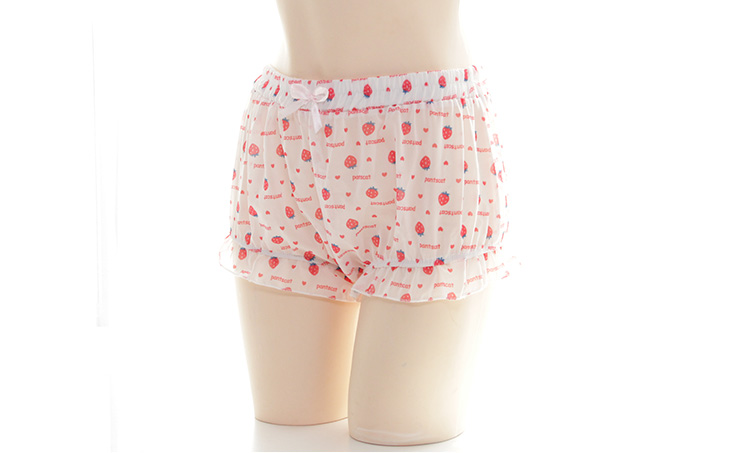 Japanese Women's Chiffon Bloomers Cute Strawberry Print Cosplay Pumpkin ...