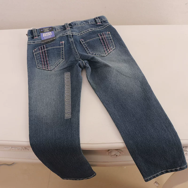 Осенние фуксиевые джинсы для детей, одежда, slim fit, европейский стиль