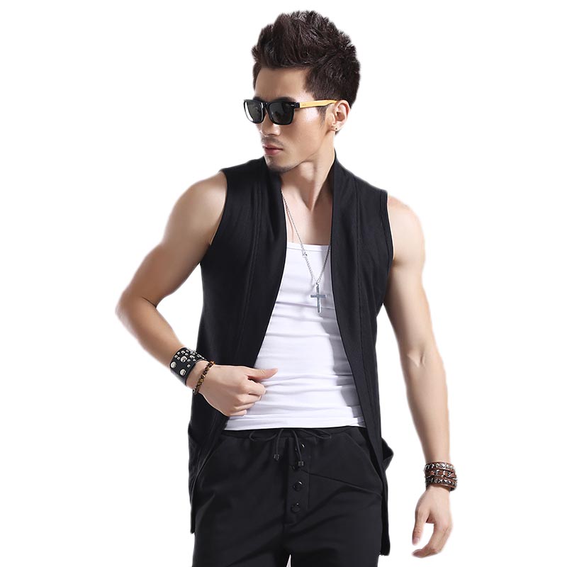 Mùa hè Hàn Quốc phiên bản của cardigan vest xu hướng thời trang cá tính tay con ngựa kẹp áo mỏng cắt của nam giới