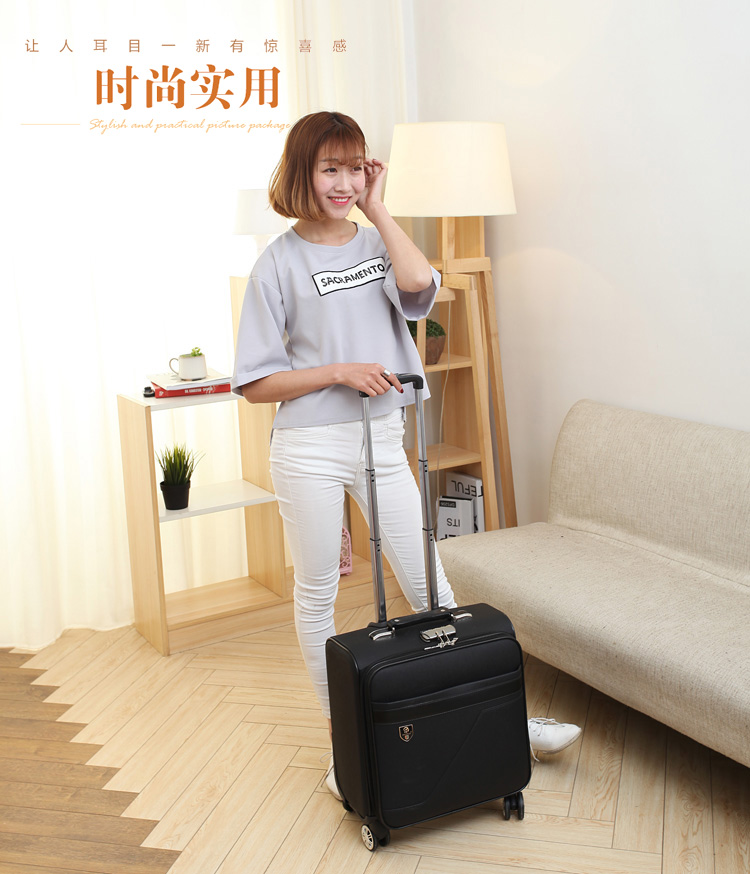 18 inch xe đẩy trường hợp nữ vali nhỏ phổ bánh xe tiếp viên lên máy bay ngang phần hành lý kinh doanh nam vali di động vali mini