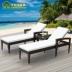 Tian Yucheng Nằm trên giường Giường ngoài trời Đồ nội thất ngoài trời Ghế wicker Bể bơi Lounger Ghế ngoài trời - Bàn ghế ngoài trời / sân