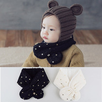 Korean men and women Baby plush scarf cross autumn and winter cute baby girl scarf baby girl Cotton