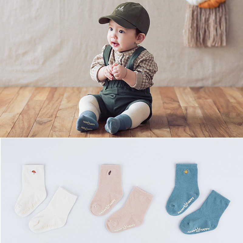 Korea Imported Children Socks Spring Autumn Money Baby Baby Short Socks Pure Color 100 Hitch Male And Female Child Floor Socks Slip Socks