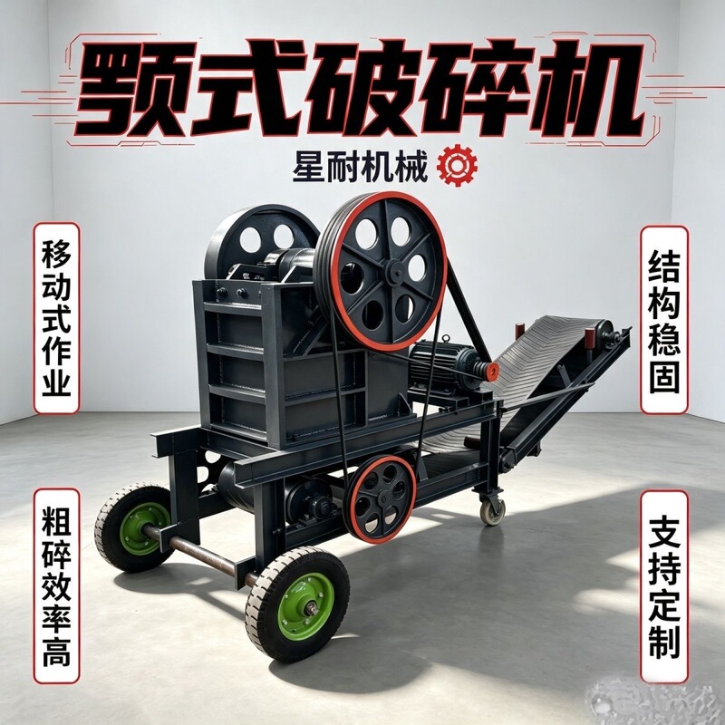 Mobile Jaw Crusher, Stone Crushing Machine, Stone Grinder, Jaw Crusher, Large, Medium and Small Diesel Engine Stone Crusher