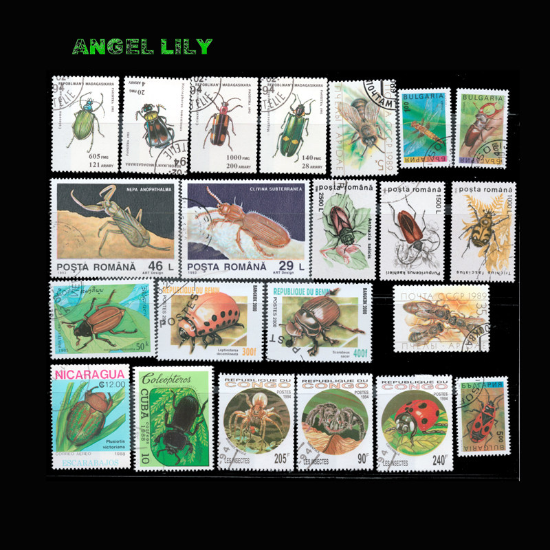 Foreign 50 different insect theme cover and sell stamps full 200 pack express delivery