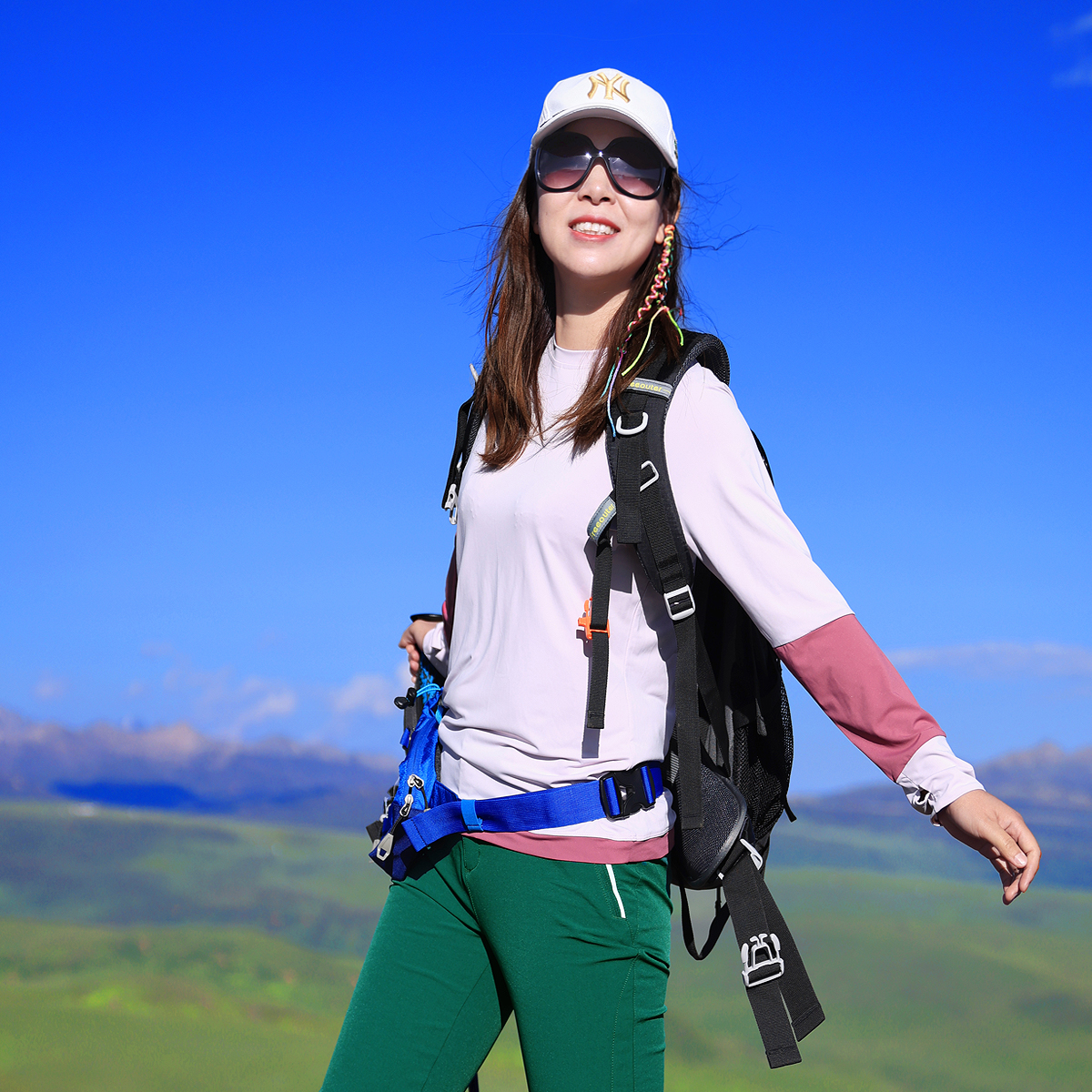 Xueqiu Island outdoor autumn new product quick-drying color-blocking long-sleeved T-shirt breathable ice silk sports running top walking lady