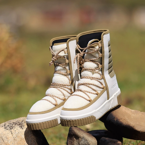 Демисезонные высокие флисовые нескользящие спортивные удерживающие тепло лыжные сапоги для влюбленных