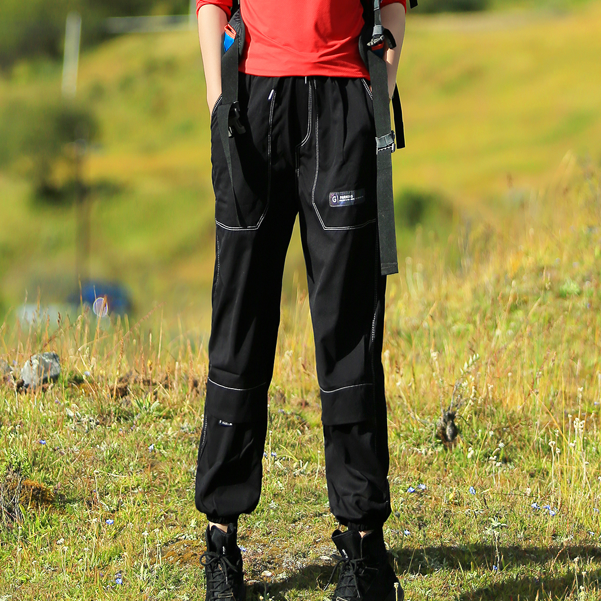 Xueqiu Island outdoor autumn and winter new solid color casual quick-drying pants sports tooling long running fitness quick-drying pants ladies