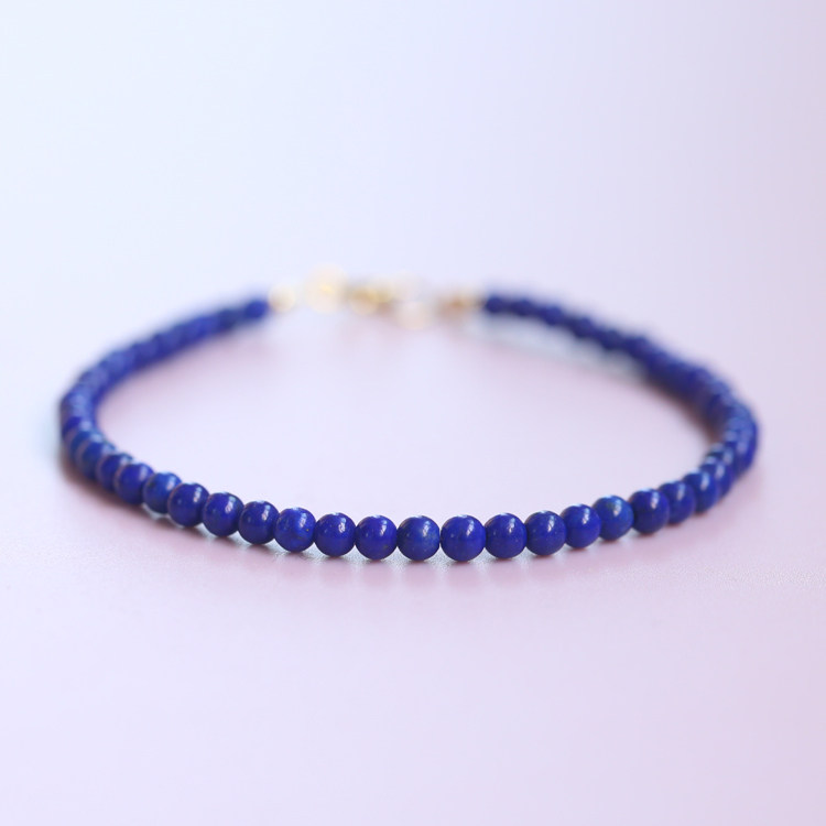 Natural green gold stone not to fall color 14K bag gold hand alchemy small beads 3MM emperors Wang Qing female style gem original gift