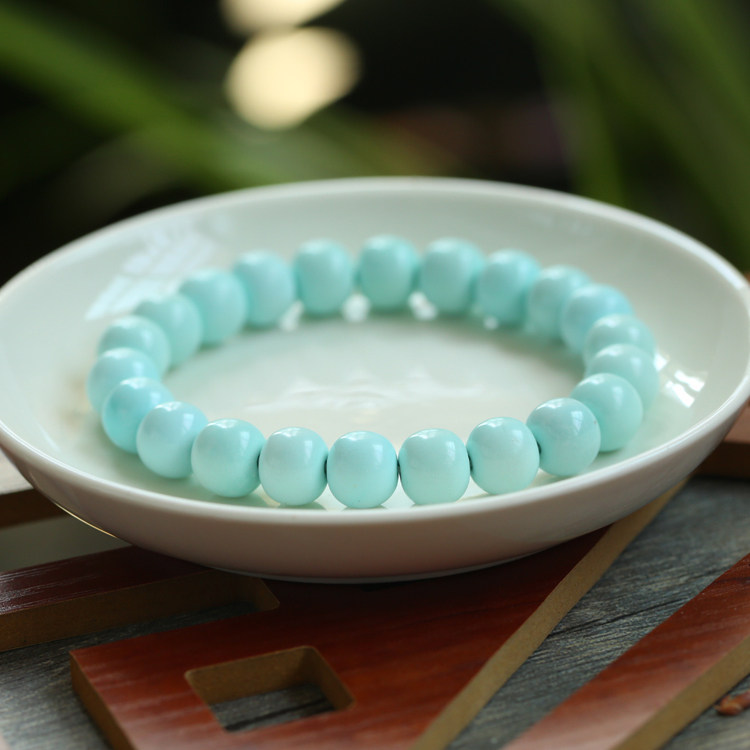 Hubei Raw Mine Cloud Cover Temple Natural Green Pine Stone Hand-made Old Pearl Woman's Handmaid's Hand Strings and Play