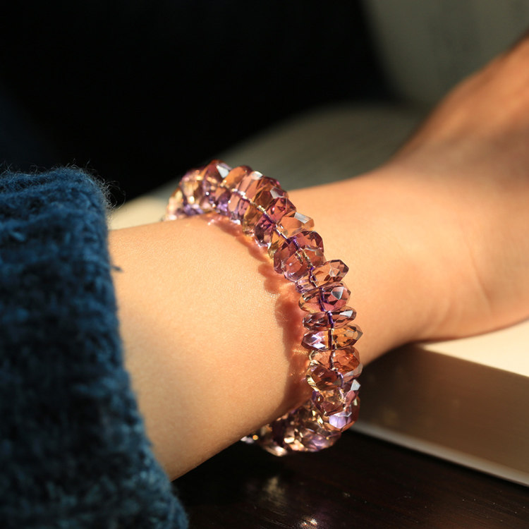 Natural business money Purple Yellow Crystal Handmade Lady Goddess Star Big Love Money for a good fortune The casual lap looks good at random