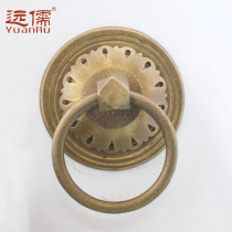 Far Confucian bronze sculpture antique bronze door ring Chinese brass handle YRH087 retro big handle bronze door pull ring