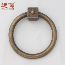  Yuanru copper sculpture Chinese antique brass door handle ring handle YRH965 diameter 10CM retro pull ring