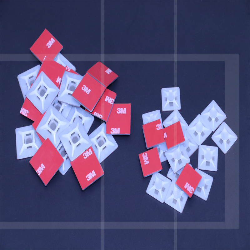 3m Nylon Cable Tie Mount 21X21 Double-Sided Adhesive Suction Cup Positioning Piece Adhesive Patch 100 Pieces Square 