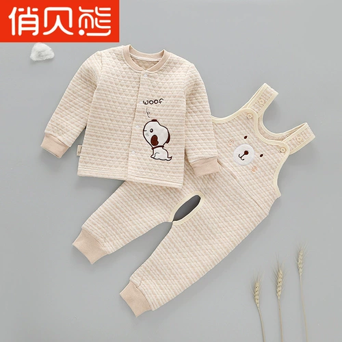 Детский удерживающий тепло хлопковый демисезонный пуховик для раннего возраста, детская стеганая заколка для волос, штаны