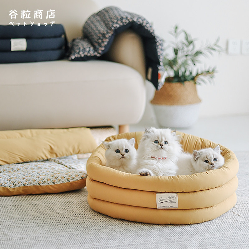 Grain store FUKU Japanese cat litter round winter cat litter pad warm sleeping pad four seasons universal pet litter