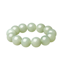 Chow Tai Sheng Hetian Jade Mens Bracelet Jade Round Beads 16mm Jiyue Qingfeng Bracelet is a Chinese Valentines Day gift for your boyfriend