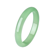 Chow Dasheng Chalcedony Bracelet Female Fruit Green National Style Jingle Bell Mint Mambo Jade Bracelet as a Chinese Valentines Day gift for girlfriend
