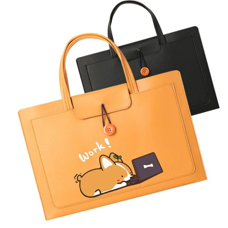 Brief Eu Pu Printed Hands Carry Bag Women Handbag Documents OL Business Office Package briefcase pen electric bag