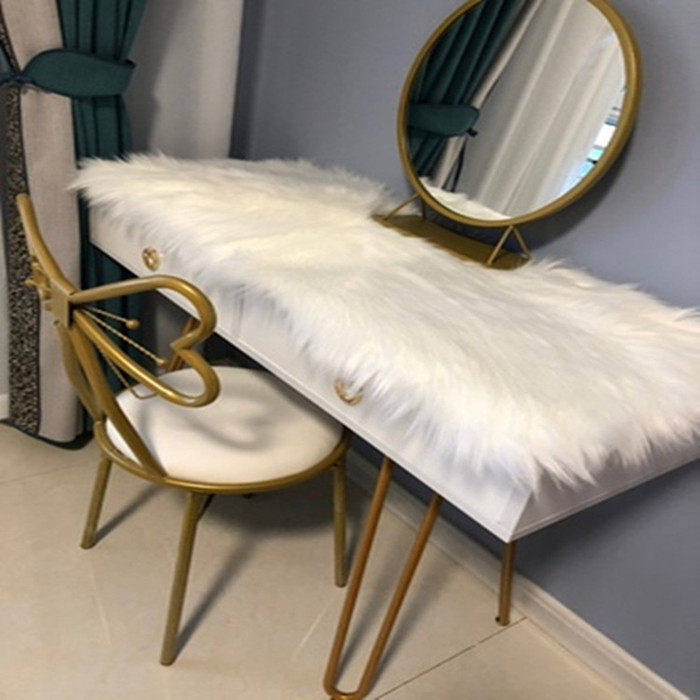 Flower dresser table cloth window decorated desktop cloth blanket white plush pocket pools fur mat