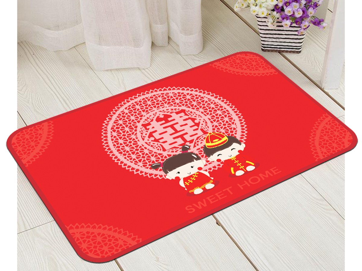 Thảm cưới phòng cưới bố trí cửa ra vào cung cấp lễ hội màu đỏ 囍 hi từ cửa thảm sàn phòng ngủ thảm thảm vintage
