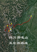 Sichuan Gongga Mountain Quanhuatan Zi Meili said Yakou Shang Muju self-driving Aowei trajectory route