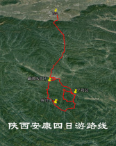 Shaanxi Ankang Pingli Langao Nangong Mountain 4th self-driving navigation map Aowei trajectory route