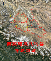 Ali Zanda County Tibet passes through the Dongxiapiyang site Xiayigou self-driving navigation Aowei trajectory route