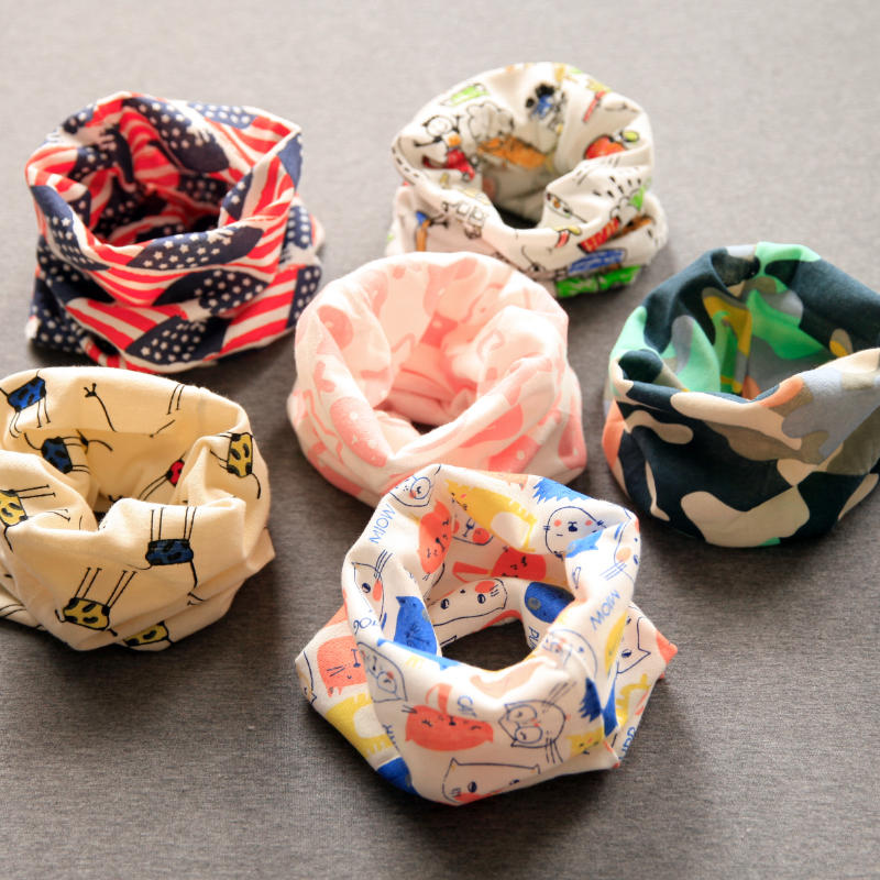 Autumn and winter children's cotton neck cover Men's and women's baby warm pullover scarf collar soft waxy feel hyperlink two