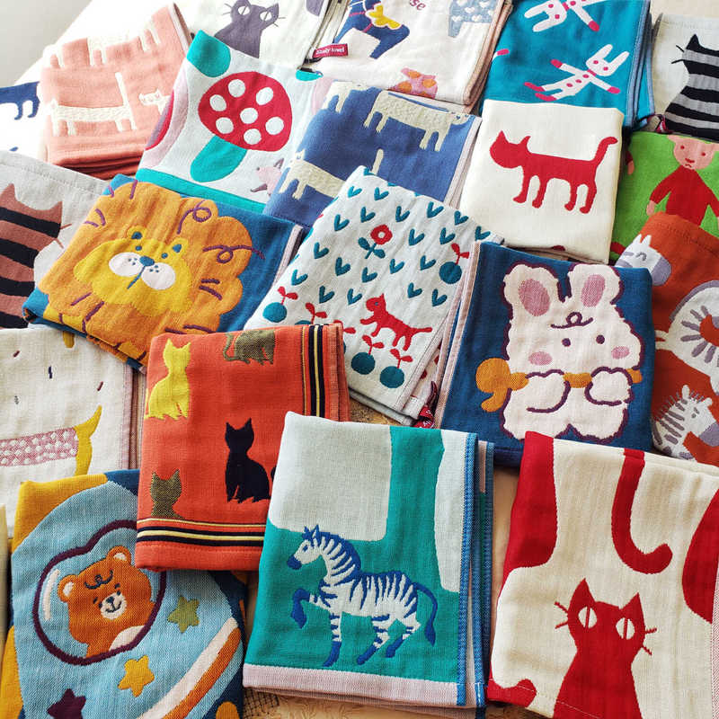 3-Layer Pure Cotton Gauze Yarn-Dyed Jacquard Baby and Children's Square Towel, Face Towel, Hand Towel, All-Cotton Bath Towel 3-Layer Pure Cotton Gauze Yarn-Dyed Jacquard Baby and Children's Square Towel, Face Towel, Hand Towel, All-Cotton Bath Towel