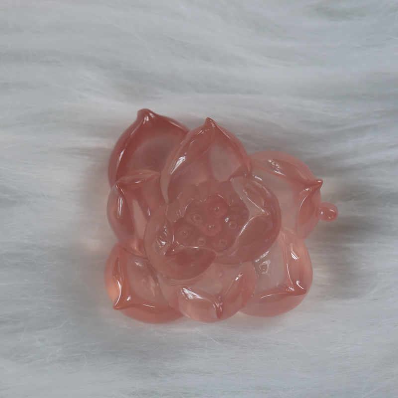 Fuqi Jewelry New Classic Rose Quartz Three-Dimensional Lotus Ornament Pendant Hand-Carved Golden Toad Dragon and Phoenix Pendant Fuqi Jewelry New Classic Rose Quartz Three-Dimensional Lotus Ornament Pendant Hand-Carved Golden Toad Dragon and Phoenix Pendant