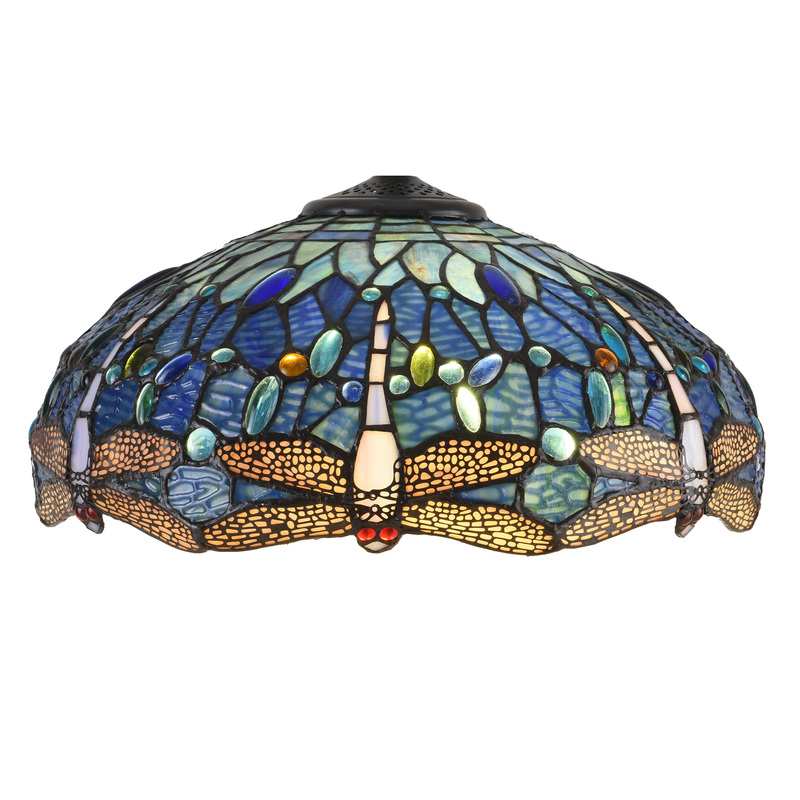 Dragonfly Tiffany Table Lamp, Stained Glass Lampshade, Living Room Bedroom Bedside Lamp, Study Creative Decorative Lighting Fixtures