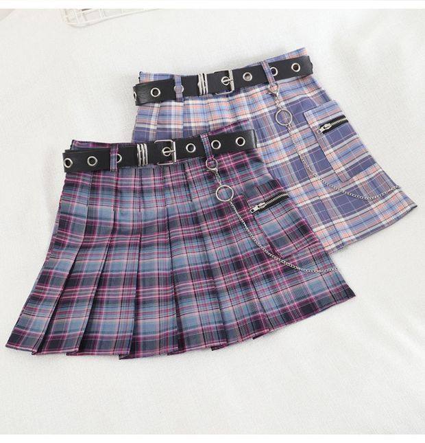 Gradient Plaid Skirt Image 5