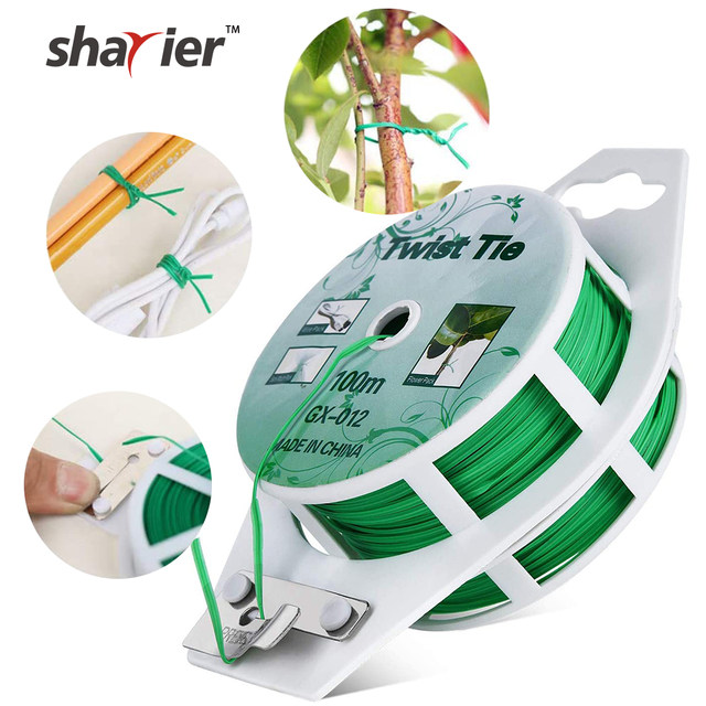 Gardening tape shears and ties for plant fixation