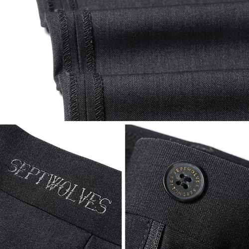 Septwolves, мужские осенние эластичные штаны, свободный прямой крой, средняя посадка