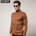 Bảy con sói sweatermen nam giới mùa thu / mùa đông người đàn ông mới cao cổ áo tinh khiết màu thời trang áo len giản dị thủy triều. 