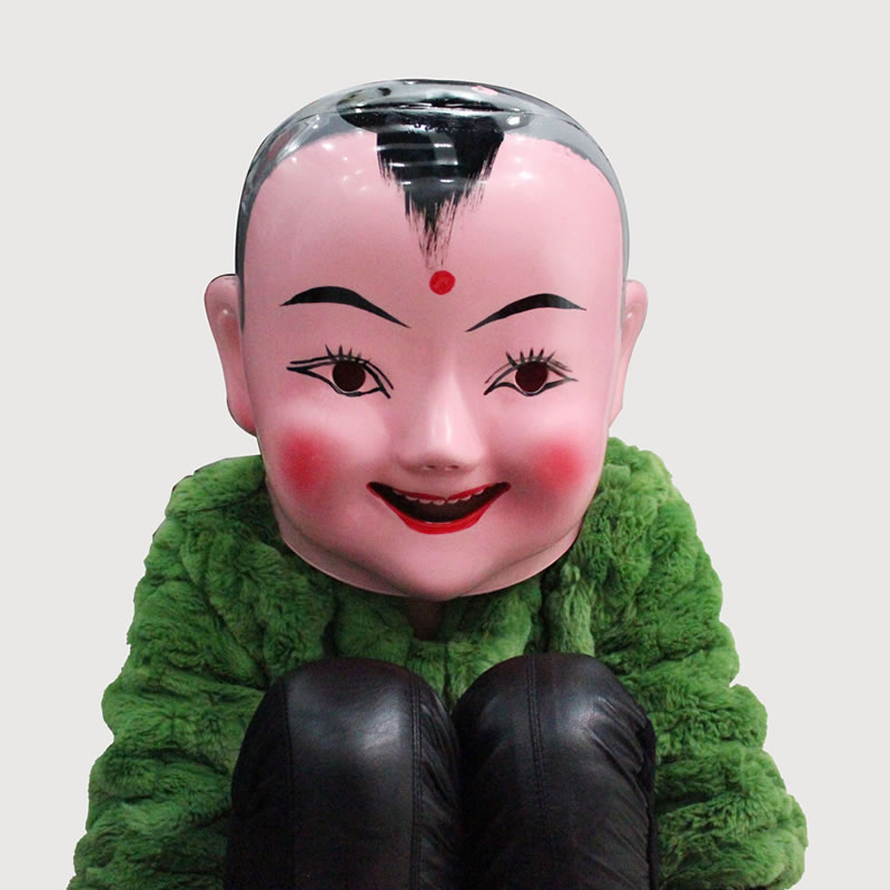 Dragon and lion dance big head doll mask old man granny headgear Yangko props folk festive supplies