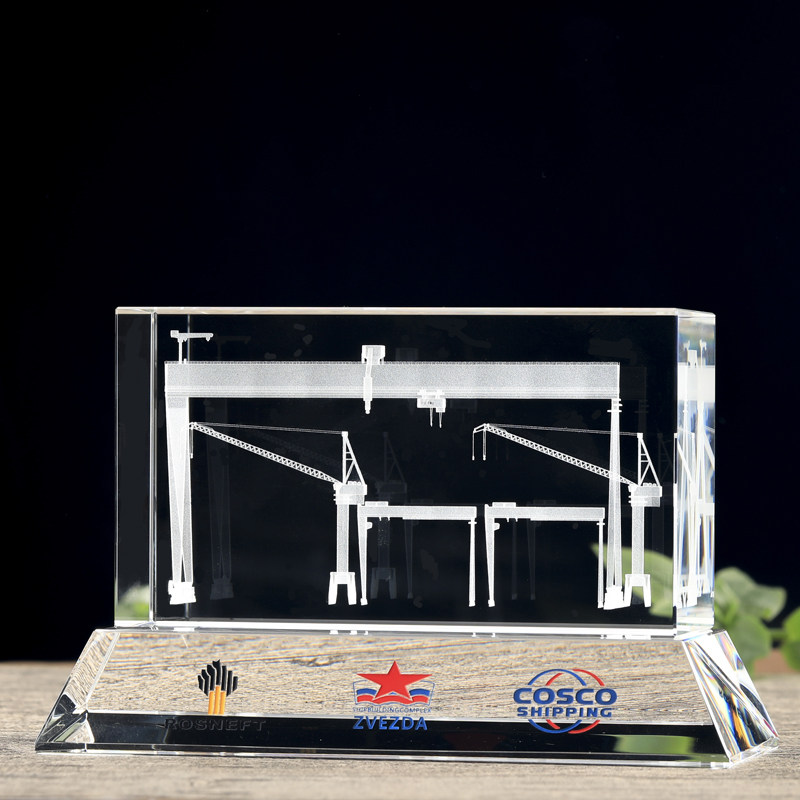 3D Crystal Inner Sculpture Model Design Custom Car And Boat Architectural Model School Anniversary Business Conference Festival Souvenirs