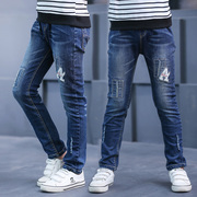 Trẻ em quần bé trai quần jeans slim 2020 mùa xuân và mùa thu cho trẻ em quần thẳng trong triều đứa trẻ lớn.