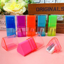 Triangle eraser pencil sharpener double purpose stationery Primary School students school supplies like leather pencil sharpener school equipment