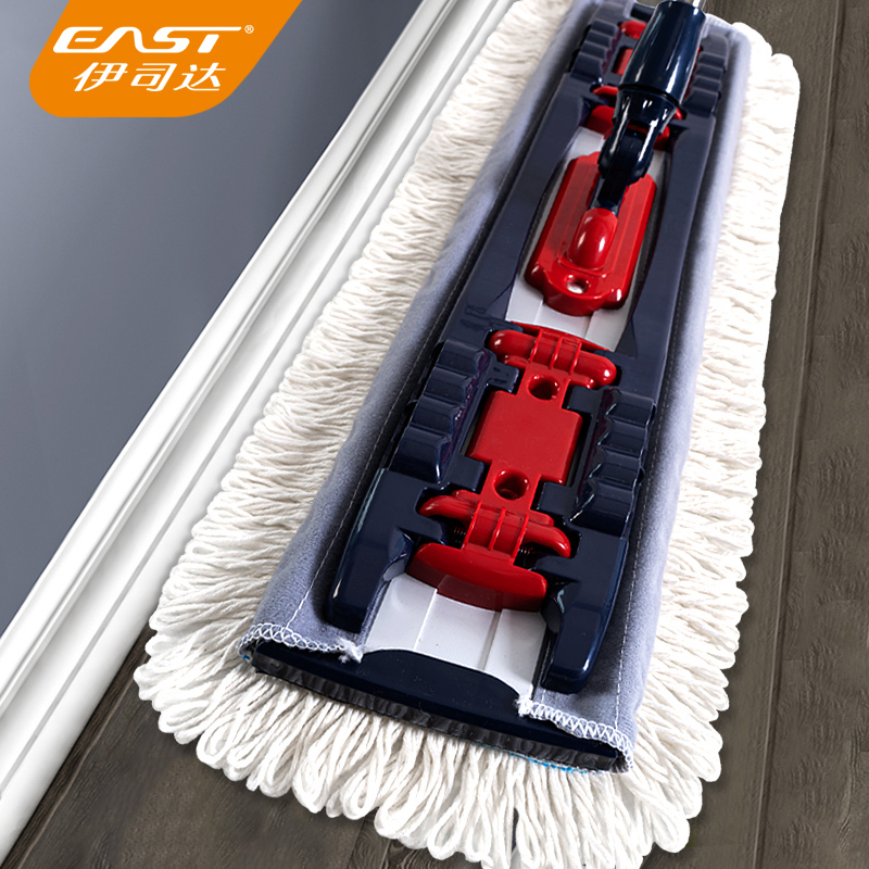 Large Household Flat Mop for Wooden Floors and Tiles, with a Clamp-Type Head, Dust Pusher, Cleaning Tool That Cleans in One Sweep