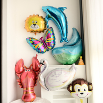 Cartoon Animal Aluminum Film Balloon Girl Baby Boy Birthday Party Arrangement Decorated Aluminum Foil Photo Props