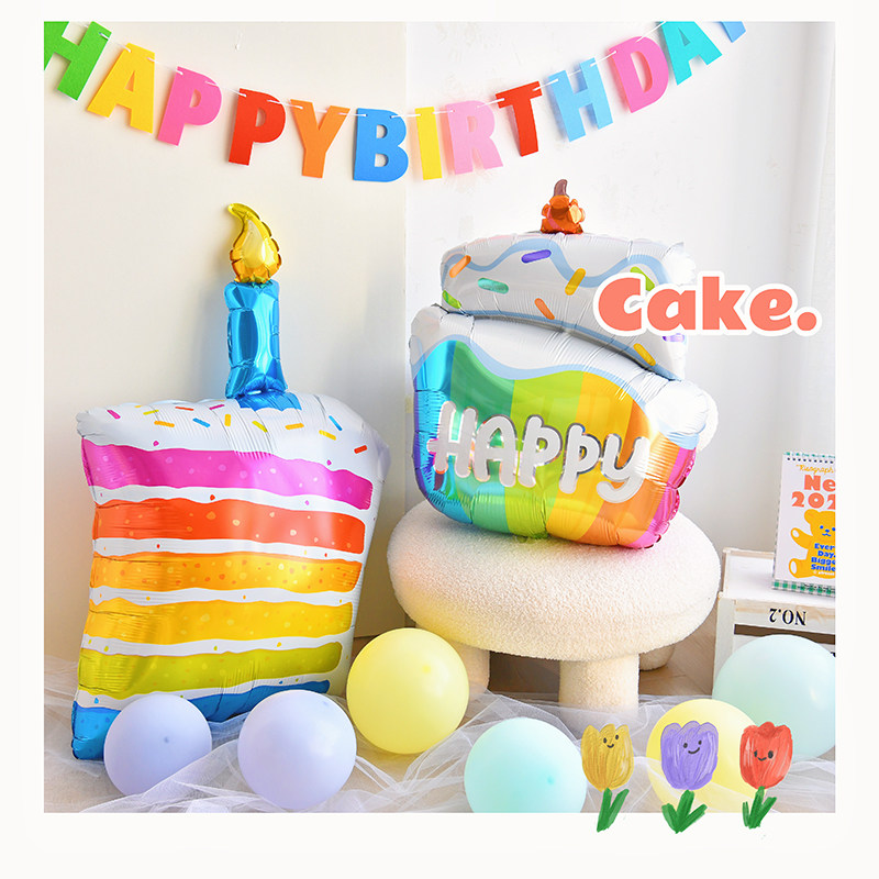Cake candle aluminum membrane balloon children boy baby girl birthday party decoration scene decoration props