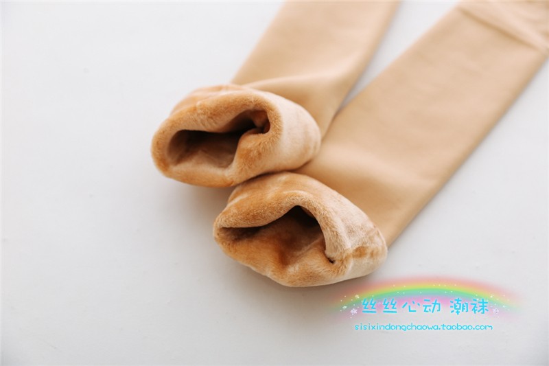 Mùa thu và mùa đông dài không dày trên tất đầu gối thiết lập màu da thịt cộng với quần legging nhung ấm vớ vớ vớ cao tất kháng khuẩn 