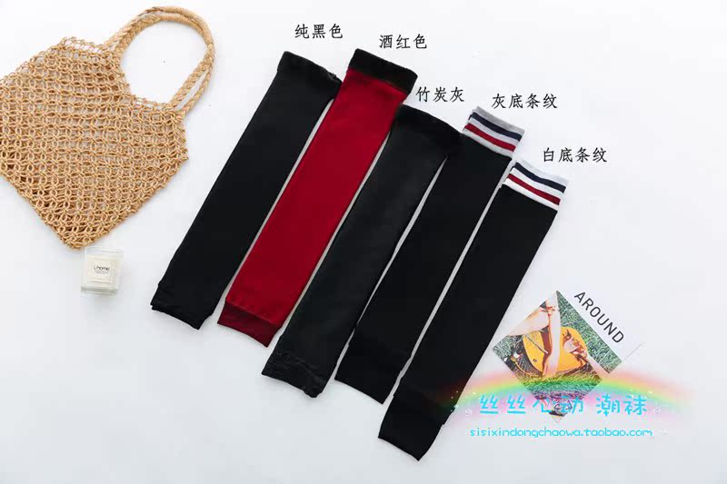 Mùa thu và mùa đông cộng với quần legging nhung vớ Nhật Bản sọc cotton dày ống cao vớ đùi vớ dài vớ vớ nam cổ trung