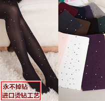 Japanese hot diamond stockings Spring and autumn 120D with diamond velvet impermeable meat pantyhose Rhinestone shiny leggings socks